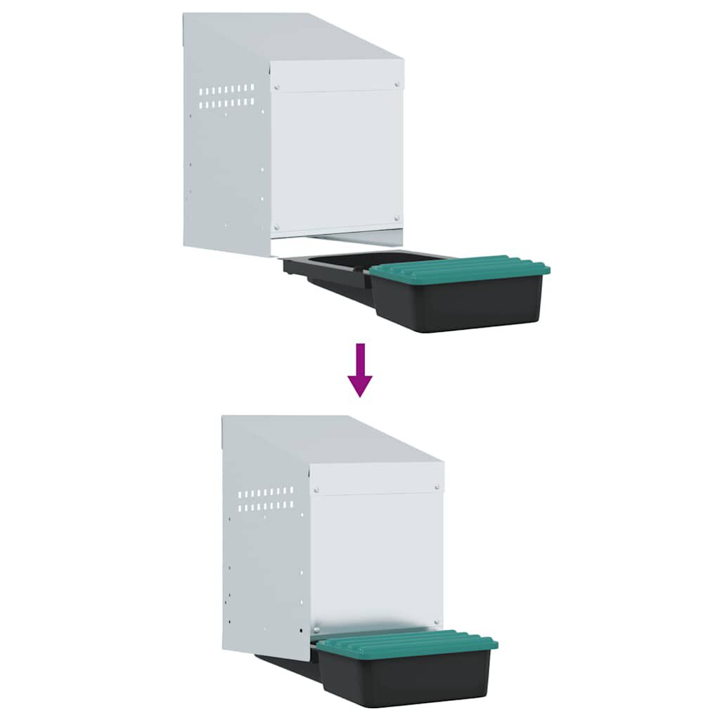 vidaXL Nido para gallinas de acero galvanizado para montar en la pared thumbnail