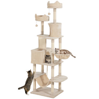 PawHut Árbol Rascador beige para Gatos Grande 