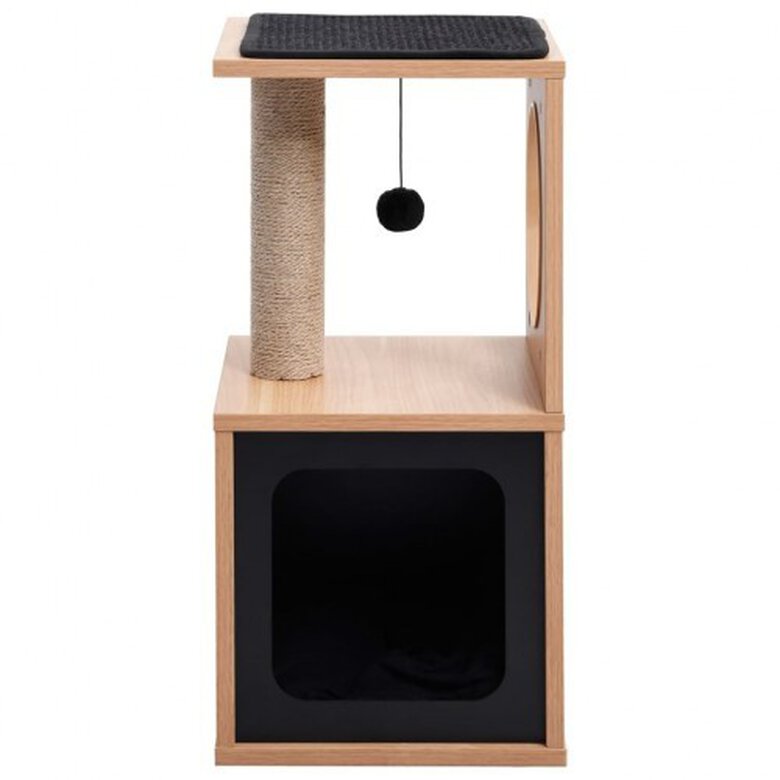 Poste rascador para gatos con alfombra de sisal color Negro, , large image number null