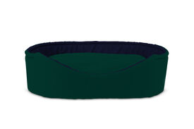 Gauty Cama Oval Tela de sarga  Verde y azul para Perros y Gatos 