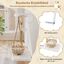 COSTWAY Árbol para Gatos con Hamaca Colgante, Torre Multinivel con Postes de Madera de Pera y Rascadores de Yute, 2 Plataformas, Ideal para Gatos, Natural + Blanco, 70 x 50 x 123 cm, , large indicador imagen numero 4