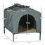 PawHut Caseta para Perros con Cubierta Exterior 130x85x95 cm Cama Elevada para Mascotas con Cojín y Ventanas de Malla Enrollable para Perros Grandes Gris., , large indicador imagen numero 7