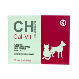 Cal-Vit 60 comprimidos suplemento mineral para fortalecer los huesos y articulaciones de perros y gatos Chemical Ib&eacute;rica