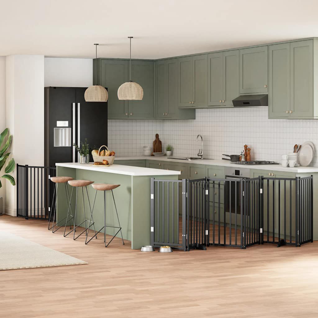 vidaXL Puerta para Perros Plegable Paneles Puerta de Seguridad Madera de &Aacute;lamo, , large Imagen numero 7