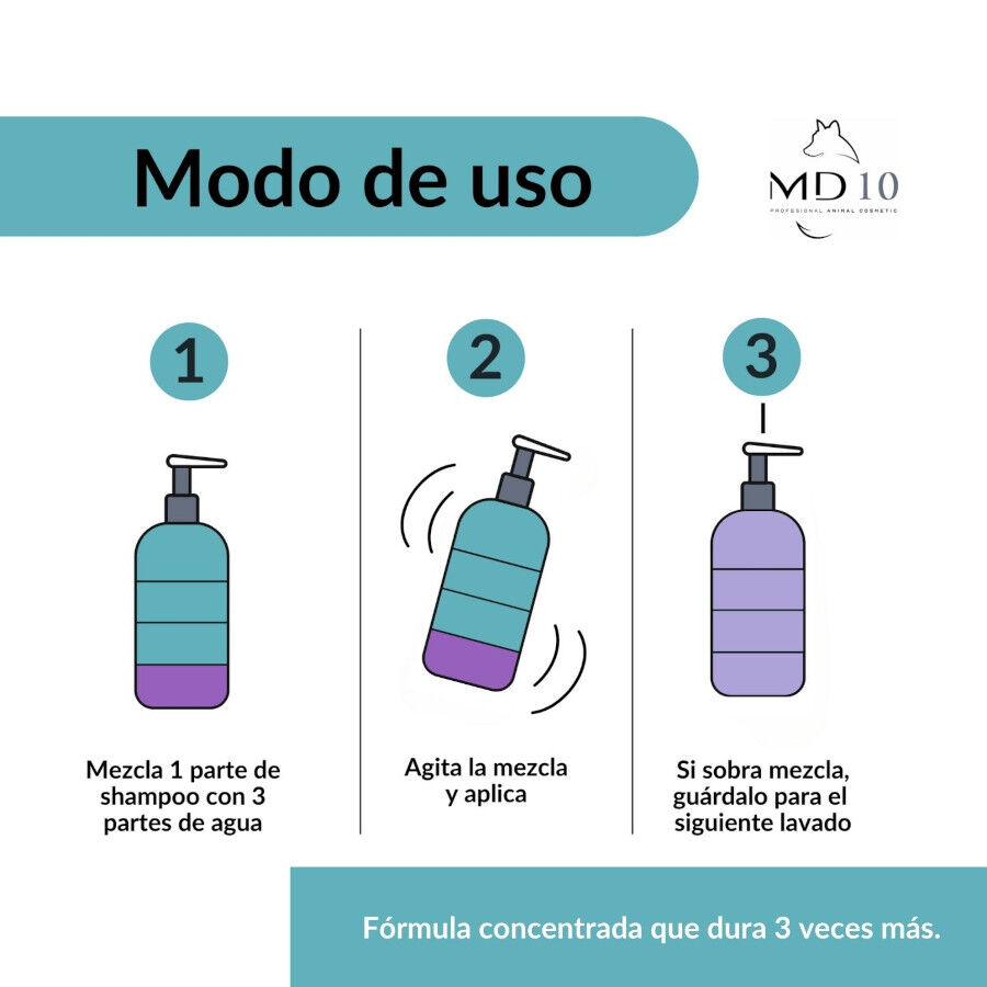 MD-10 Champ&uacute; Hidratante para Perros de Pelo Negro Largo y Corto, , large Imagen numero 5