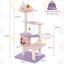 COSTWAY Árbol para Gatos de 140cm, Rascador para Gatos con Postes Rascadores de Sisal, Condo Espacioso, Hamaca Giratoria, Zonas de Juego y Juguetes Colgantes, Centro de Actividades para Gatos, , large indicador imagen numero 2