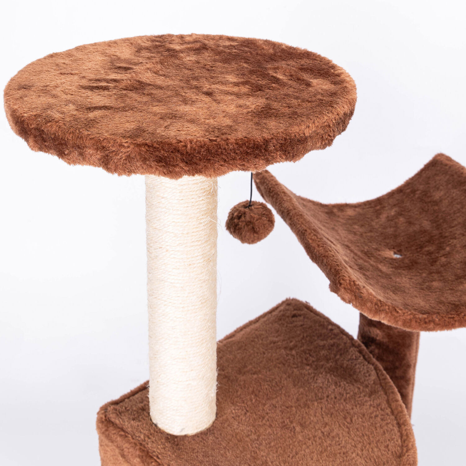 Nobleza &Aacute;rbol para Gatos,rascador para gatos,con Plataformas Cuevas de Felpa Suave Postes para Rascar de Sisal Bola Juguete Colgante,Marr&oacute;n,40*33*64CM, , large Imagen numero 4