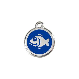 Red dingo Placa identificativa Acero Inoxidable Esmalte Pez Azul para gatos