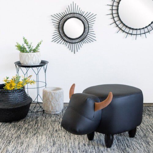 Taburete con forma de vaca color Negro thumbnail