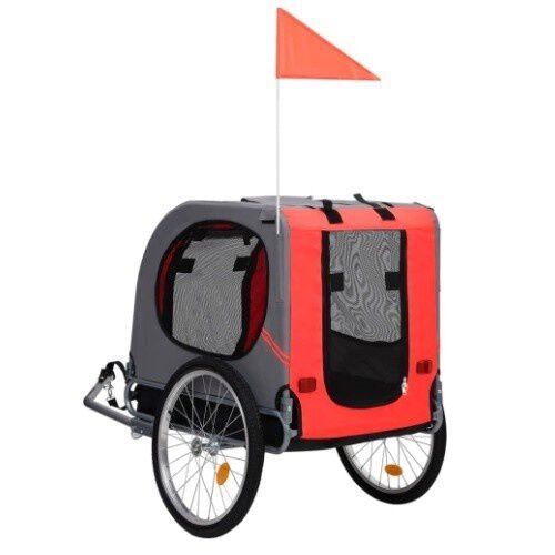 Remolque de bicicleta para mascotas color Rojo y Negro, , large Imagen numero 3