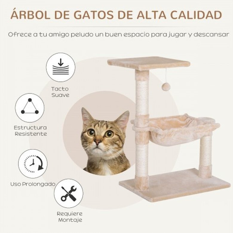 Rascador centro de actividad PawHut color Beige, , large image number null