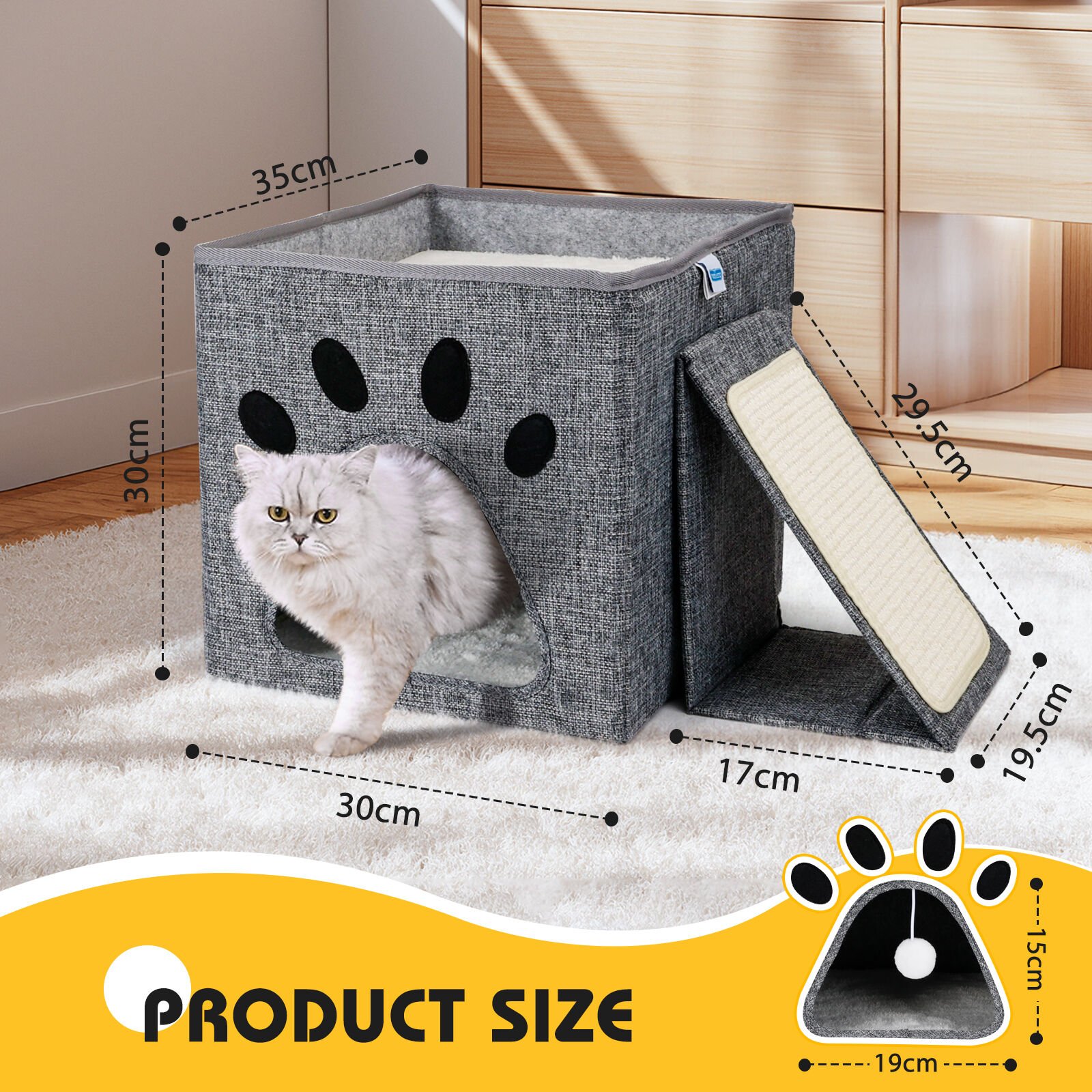 Nobleza Cueva Plegable gris para Gatos thumbnail