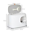 PawHut arenero caja cerrado blanco para gatos, , large image number null