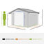 Outsunny Caseta de Jardín de Exterior Cobertizo de Jardín 12,4 m² 340x386x200 cm con 2 Puertas Corredizas Base Refuerzo (Suelo NO Incluido) para Patio Terraza Verde, , large indicador imagen numero 3