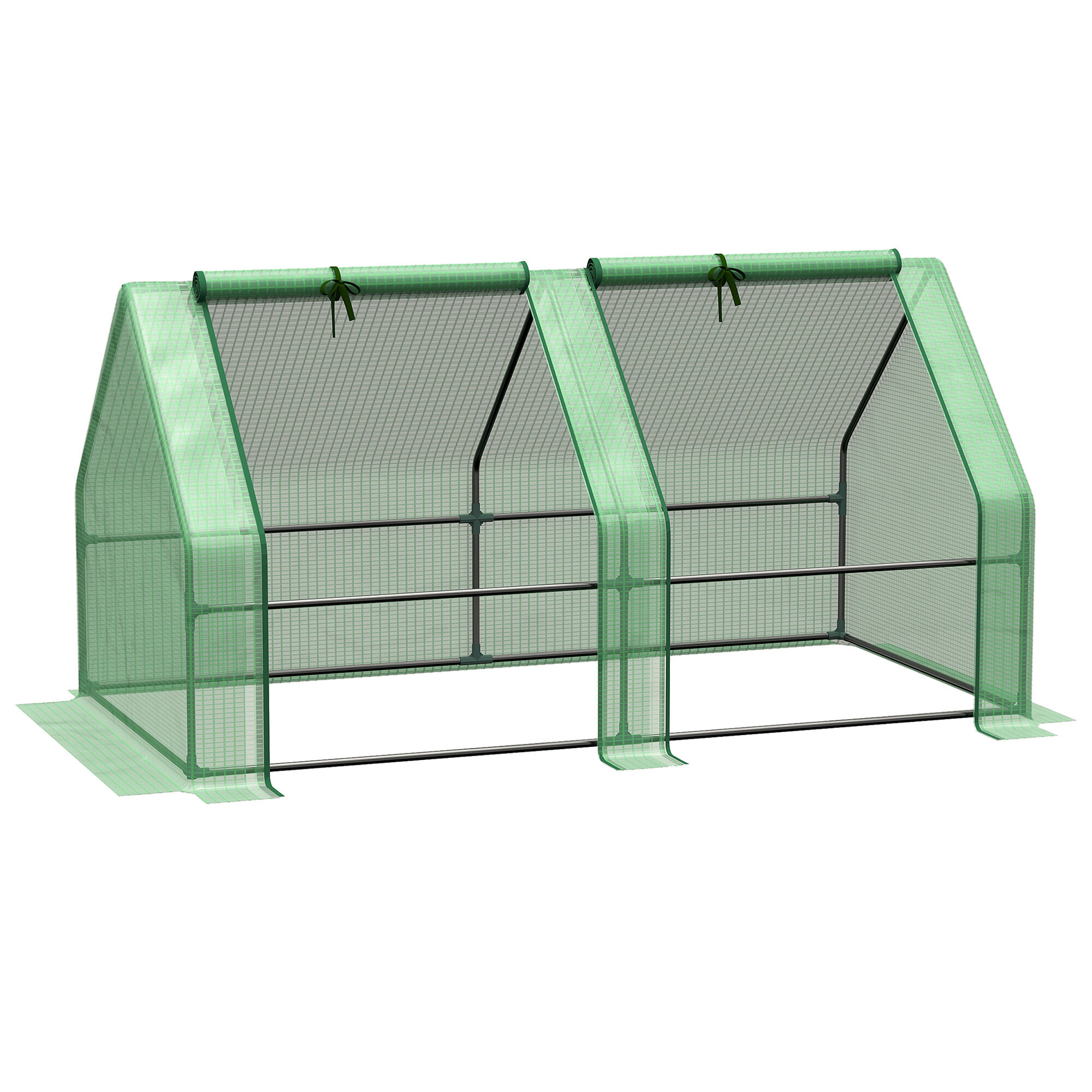 Outsunny Invernadero de Jard&iacute;n Terraza 180x90x90 cm Tipo Caseta Tubo de Acero con 2 Ventanas Enrollables Vivero Casero para Cultivo Plantas Verduras Verde, , large Imagen numero 1
