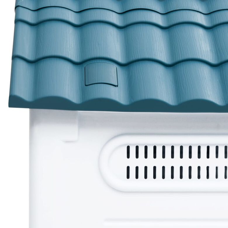 VidaXL Caseta Blanca y Azul para perros medianos thumbnail