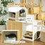 PawHut Mueble Arenero Blanco y Roble, , large indicador imagen numero 4