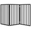 vidaXL Puerta para perros plegable 3 paneles madera álamo negra 150 cm, , large indicador imagen numero 4