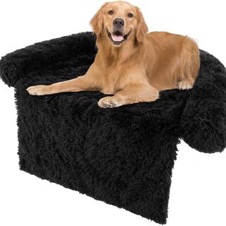 COSTWAY Cama Antideslizante con Funda Extraíble Lavable/Cuello Acolchado Negro para perros