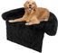 COSTWAY Funda de Peluche para Perros, Cama Antideslizante con Funda Extraíble Lavable/Cuello Acolchado Suave, Tapete de Felpa para Perros (112 x 101 x 18 cm, Negro Grisáceo), , large indicador imagen numero 1