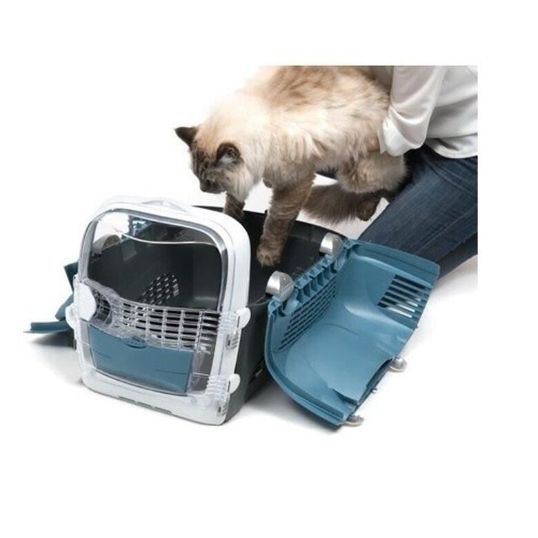 CAT IT bolso transportin convertible azul y gris para gatos, , large image number null