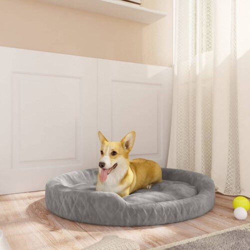 Vidaxl cama redonda acolchada gris claro para perros, , large Imagen numero 3