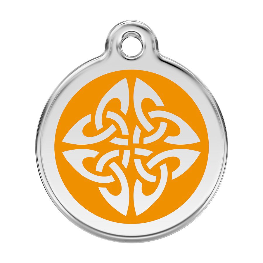 Placa identificativa Acero Inoxidable Esmalte Flechas Tribales Naranja para perros, , large Imagen numero 1