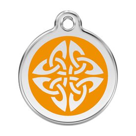 Red Dingo Placa identificativa Acero Inoxidable Esmalte Flechas Tribales Naranja para perros