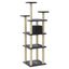 Vidaxl rascador árbol con casa gris oscuro para gatos, , large indicador imagen numero 5