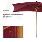 Sombrilla tipo parasol Outsunny color Vino, , large image number null