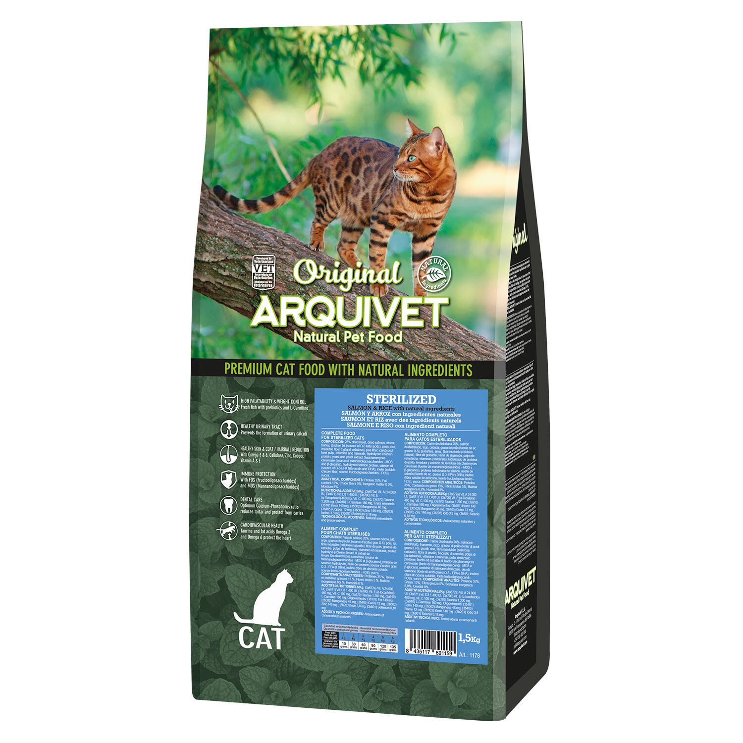 ARQUIVET CAT ORIGINAL Sterilized Salmon 7 Kg, , large Imagen numero 1
