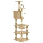 Rascador con postes recubiertos de sisal para gatos color Beige, , large image number null