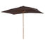 Outsunny Sombrilla de Jardín 2x3x2,5 m Parasol de Jardín de Madera con Techo de Ventilación y Manivela Impermeable para Terraza Balcón Exterior Café, , large indicador imagen numero 1