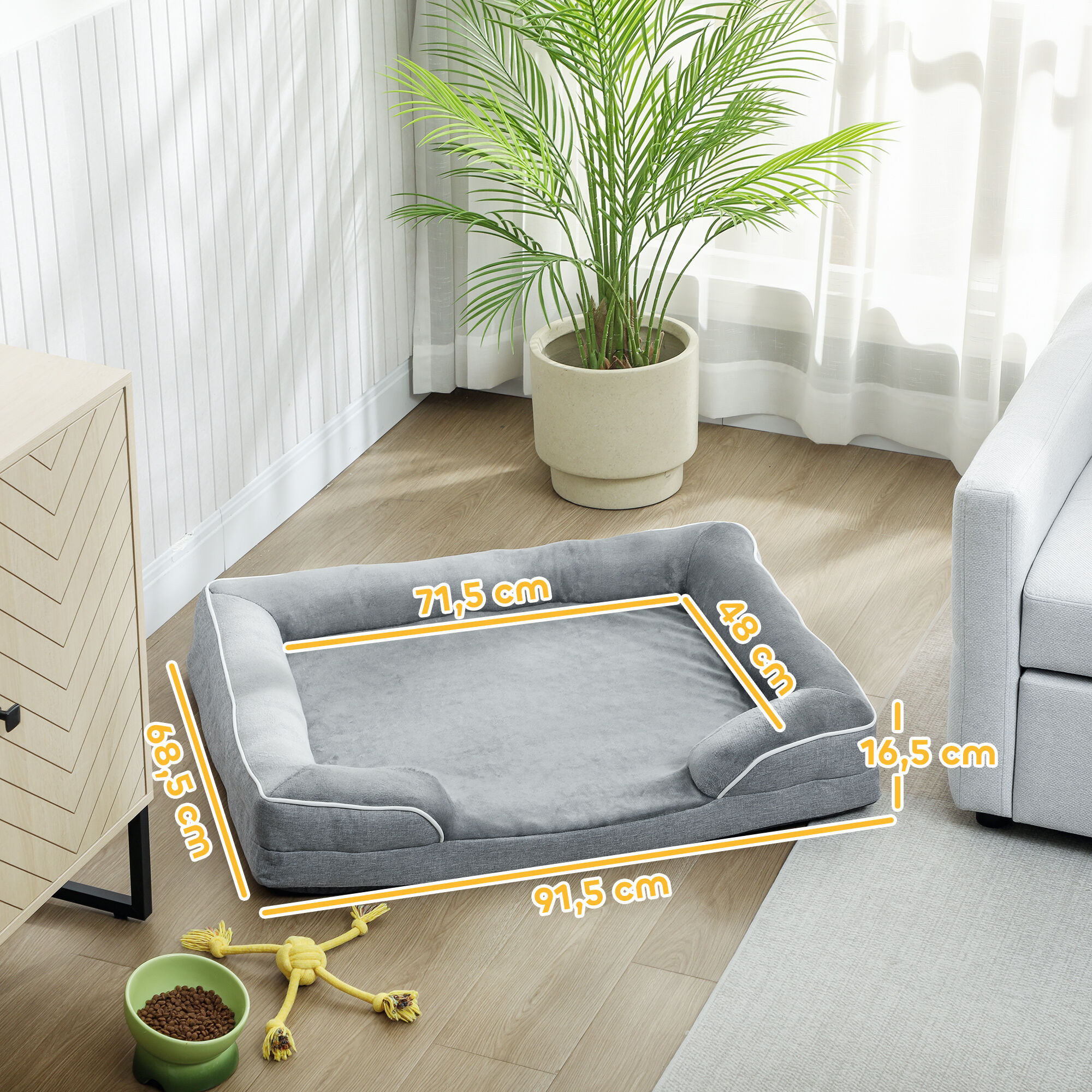 PawHut Cama para Perros Gris, , large Imagen numero 3