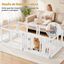 COSTWAY Parque para Cachorros Transparente con Cerradura Doble, Ventosas, F&aacute;cil Montaje, Valla de Seguridad para Perros Convertible para Interior y Exterior, 6 Paneles, , large indicador imagen numero 4