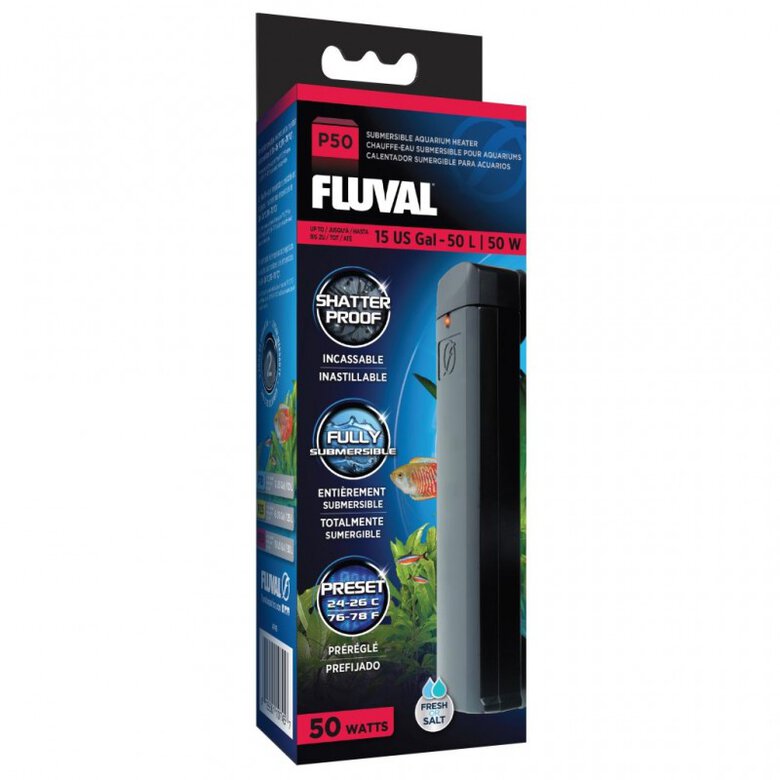 Fluval P50 Pre-set Calentador 24-26ºC, 50L - ref. A745, , large image number null