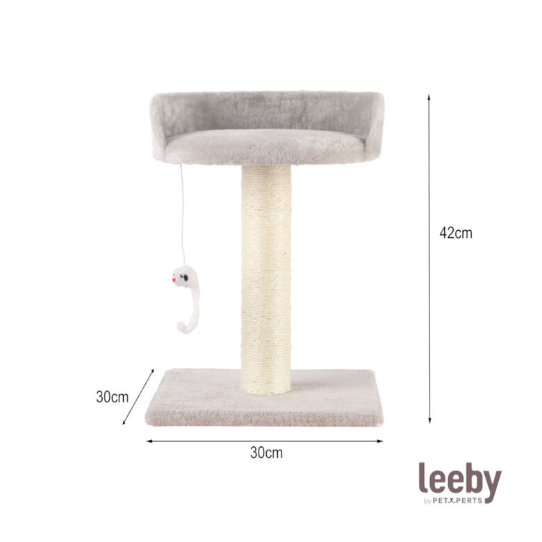 Leeby Tigrou rascador con cama y juguete gris para gatos thumbnail