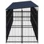 Vidaxl perrera con puerta y bisagras negra para perros, , large indicador imagen numero 12