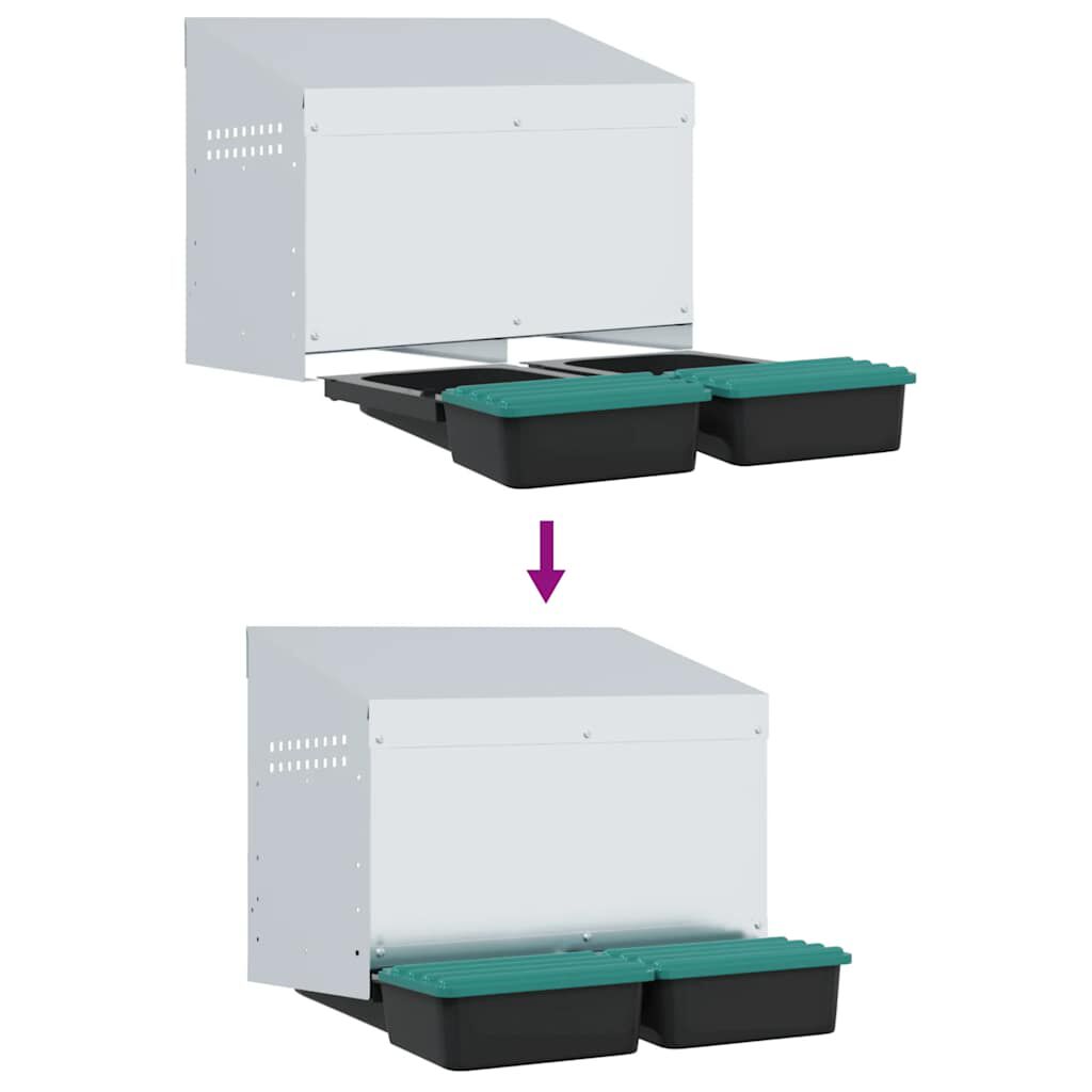 vidaXL Nido para gallinas de acero galvanizado para montar en la pared thumbnail