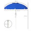 Outsunny Sombrilla de Playa Azul, , large indicador imagen numero 3