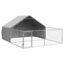 vidaXL Caseta perros exterior con corral 4x3x1,9 m acero galvanizado, , large indicador imagen numero 41