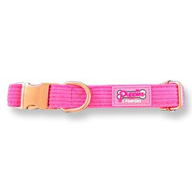 Puppies Pom Poms Collar Pana de Lujo Rosa para perros