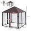 PawHut Perrera de Exterior con Techo 141x141x153 cm Corral para Perros de Jardín Parque para Mascotas con Malla de Metal y Puerta con Cerradura para Terraza Balcón Patio Negro, , large indicador imagen numero 3