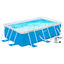Outsunny Piscina Desmontable Tubular 340x215x80 cm Piscina Rectangular de Exterior con Depuradora de Cartucho 4.000 L/H Mangueras Longitud 100 cm y Marco de Acero 4200 L Azul, , large indicador imagen numero 1