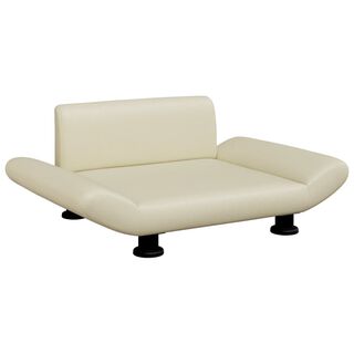 vidaXL Cama de cuero sintético crema para perros