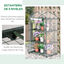 Outsunny Invernadero de Jardín con 3 Estantes Metálicos y Puerta Enrollable Vivero Casero de Terraza Exterior para Cultivo Plantas Flores Macetas 69x49x125 cm Transparente, , large indicador imagen numero 4