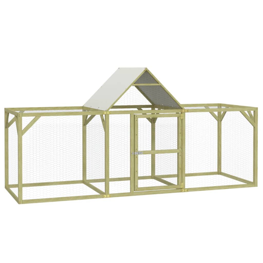 VidaXL Gallinero exterior XL madera pino maciza con techo para aves