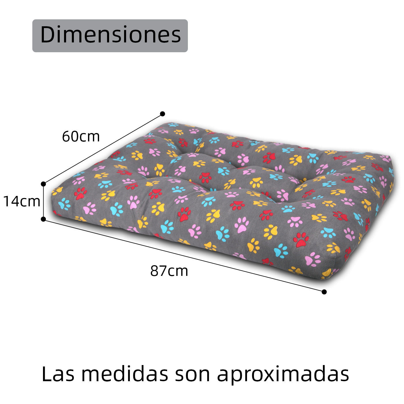 HOME MERCURY- Cama de Mascota, Colch&oacute;n para Perro, Colchoneta Reversible Estampada Relleno de Espuma para Interior y Exterior. (Small, Huellas), , large Imagen numero 5