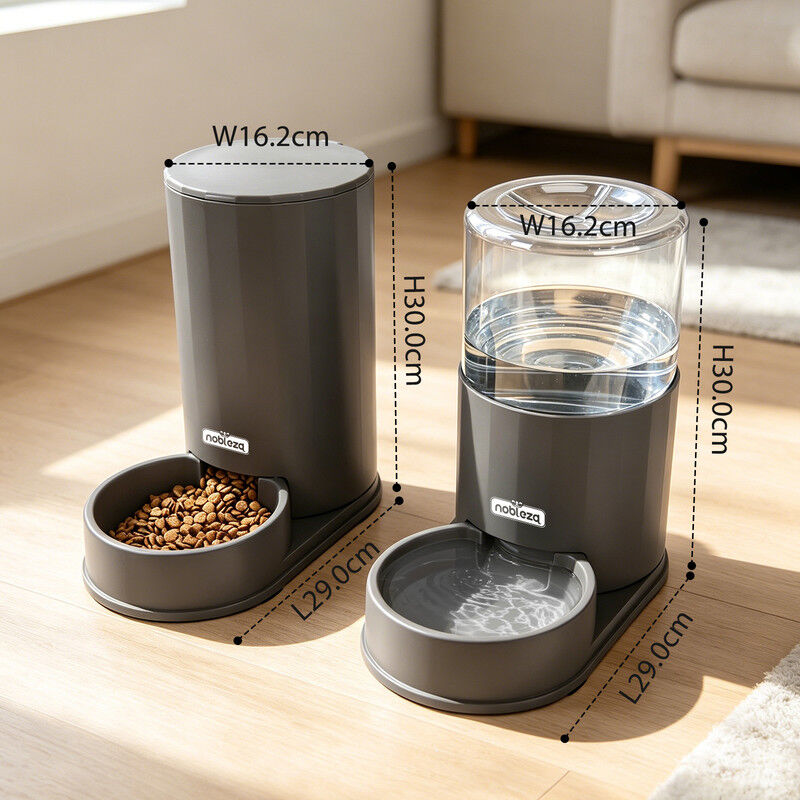 Nobleza Pack de 2 Dispensador Comida y Agua para Perros y Gatos 3,8L &ndash; Comedero y Bebedero Autom&aacute;tico por Gravedad, Juego de Dispensadores para Mascotas Peque&ntilde;as y Medianas con Base Antideslizante, , large Imagen numero 2
