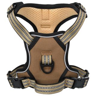 VidaXL Arnés con bandas reflectantes ajustables marrón para perros